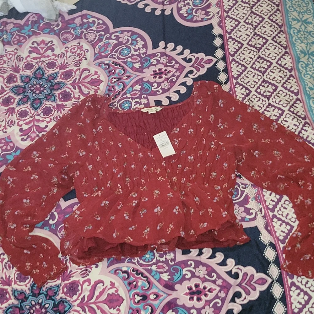 American Eagle Flowy Crop top - Picture 1 of 4